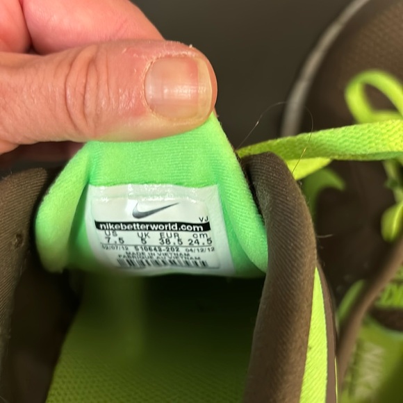 Nike free run 3 sneakers grey/lime green size 7.5 - Picture 4 of 5
